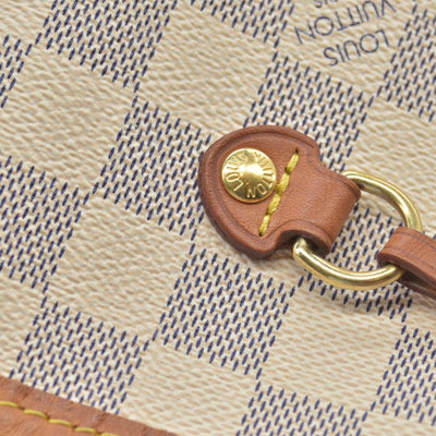 $2170 Louis Vuitton Damier Azur Neverfull MM Rose Ballerine AR4103