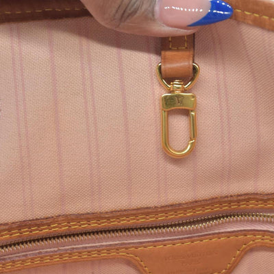 $2170 Louis Vuitton Damier Azur Neverfull MM Rose Ballerine AR4103