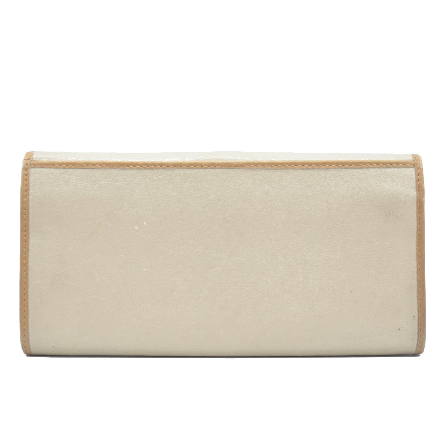 CELINE Macadam Leather Long Bifold Wallet Beige