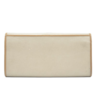 CELINE Macadam Leather Long Bifold Wallet Beige