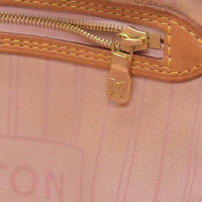 $2170 Louis Vuitton Damier Azur Neverfull MM Rose Ballerine AR4103