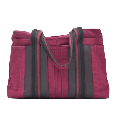 $1150 HERMES Toile Troca Horizontal MM Tote Bag Red CONSIGNMENT 10021349