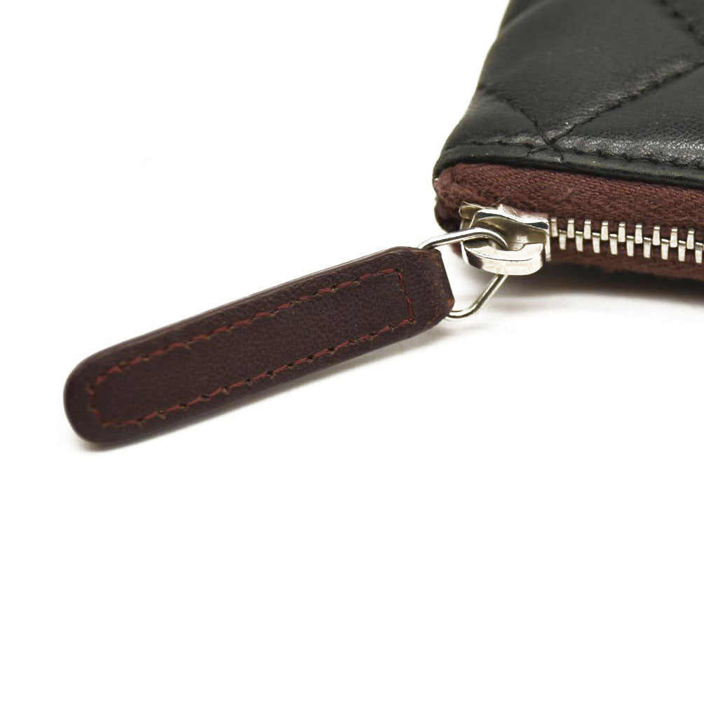 CHANEL Lambskin Quilted Small Cosmetic Case Black