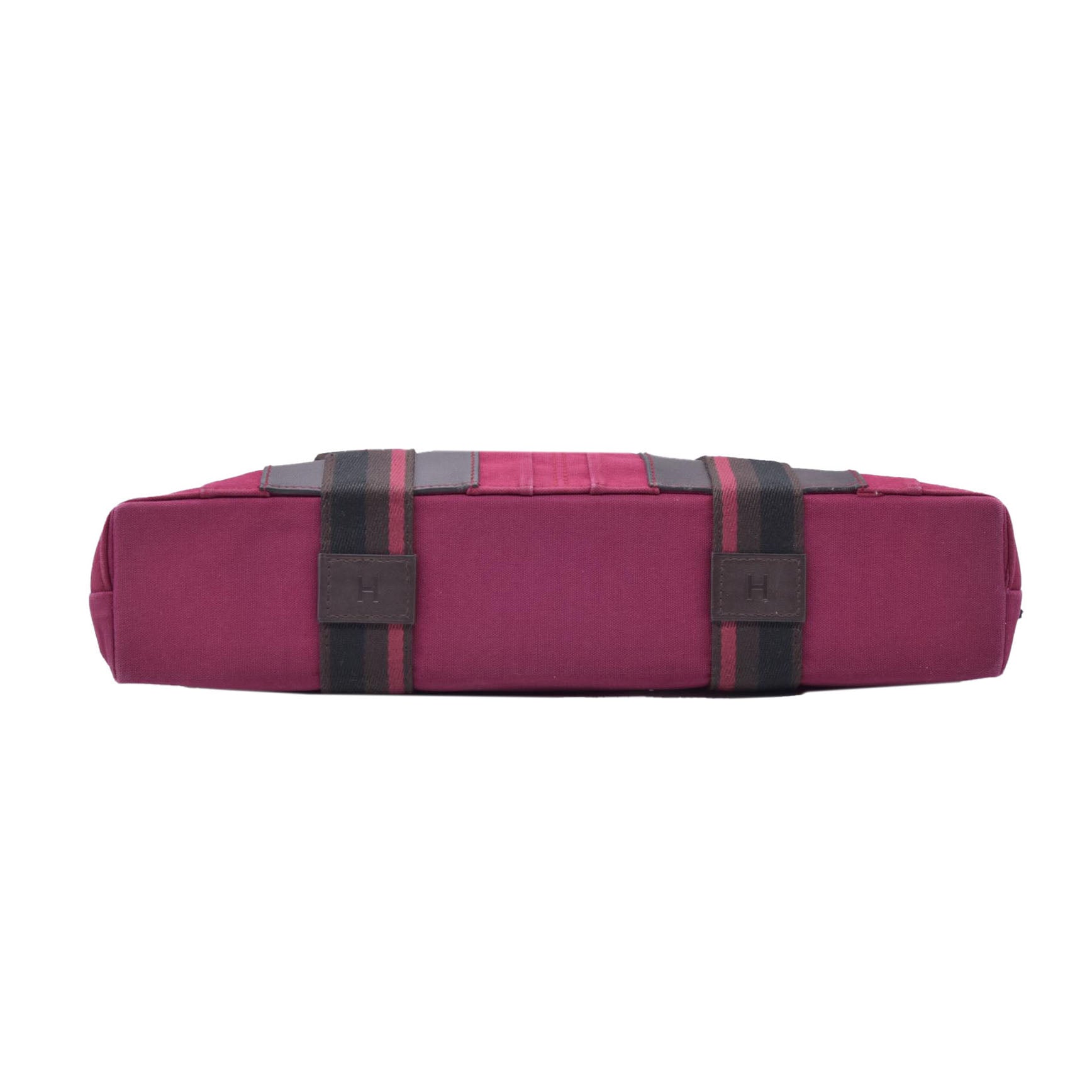 $1150 HERMES Toile Troca Horizontal MM Tote Bag Red CONSIGNMENT 10021349