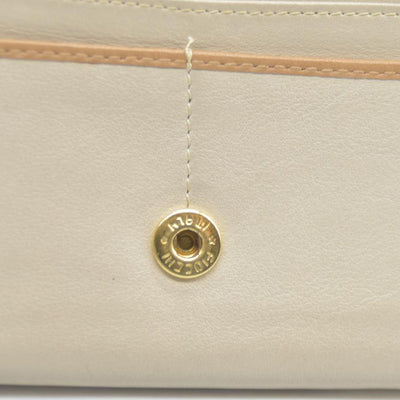 CELINE Macadam Leather Long Bifold Wallet Beige