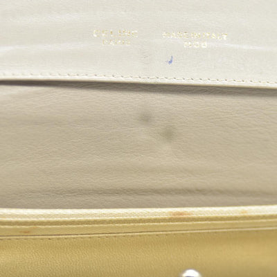 CELINE Macadam Leather Long Bifold Wallet Beige