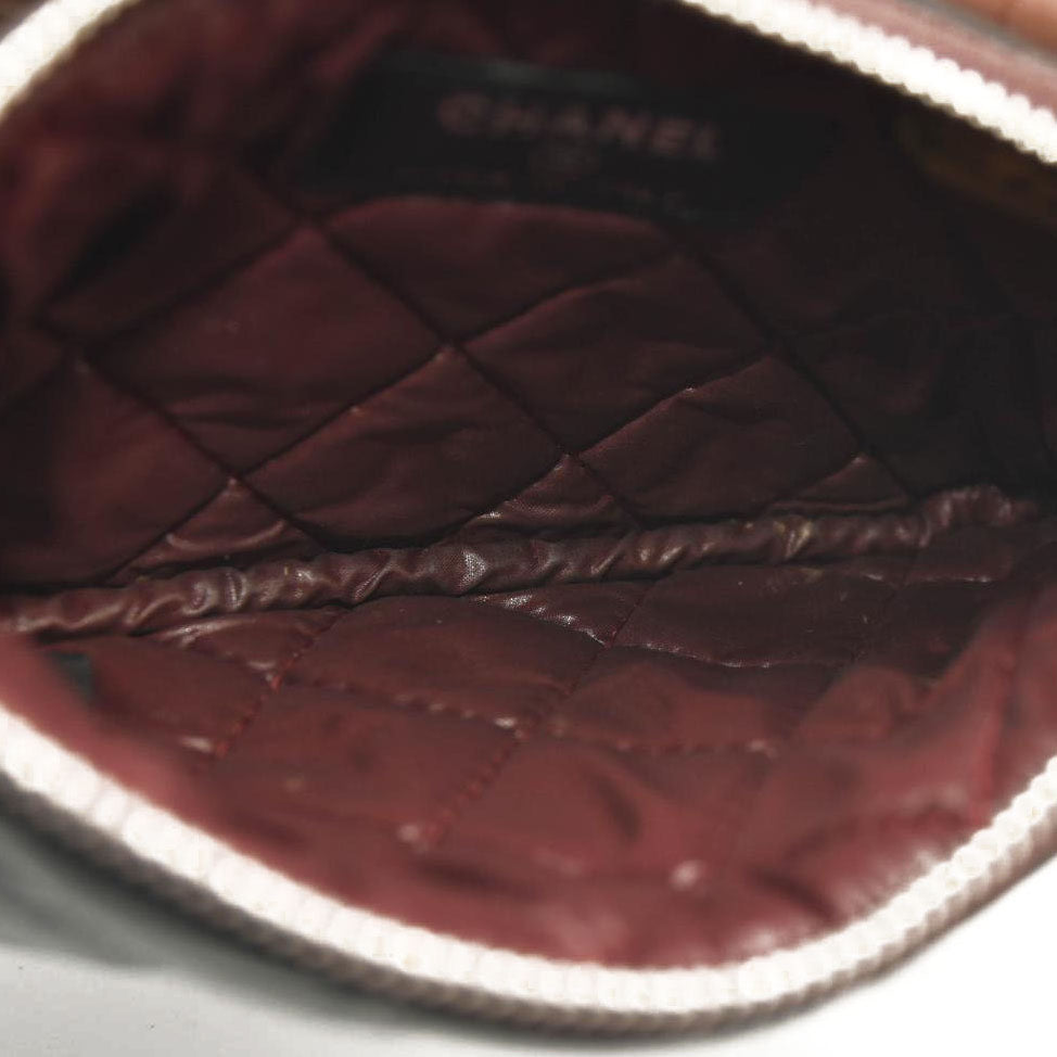 CHANEL Lambskin Quilted Small Cosmetic Case Black