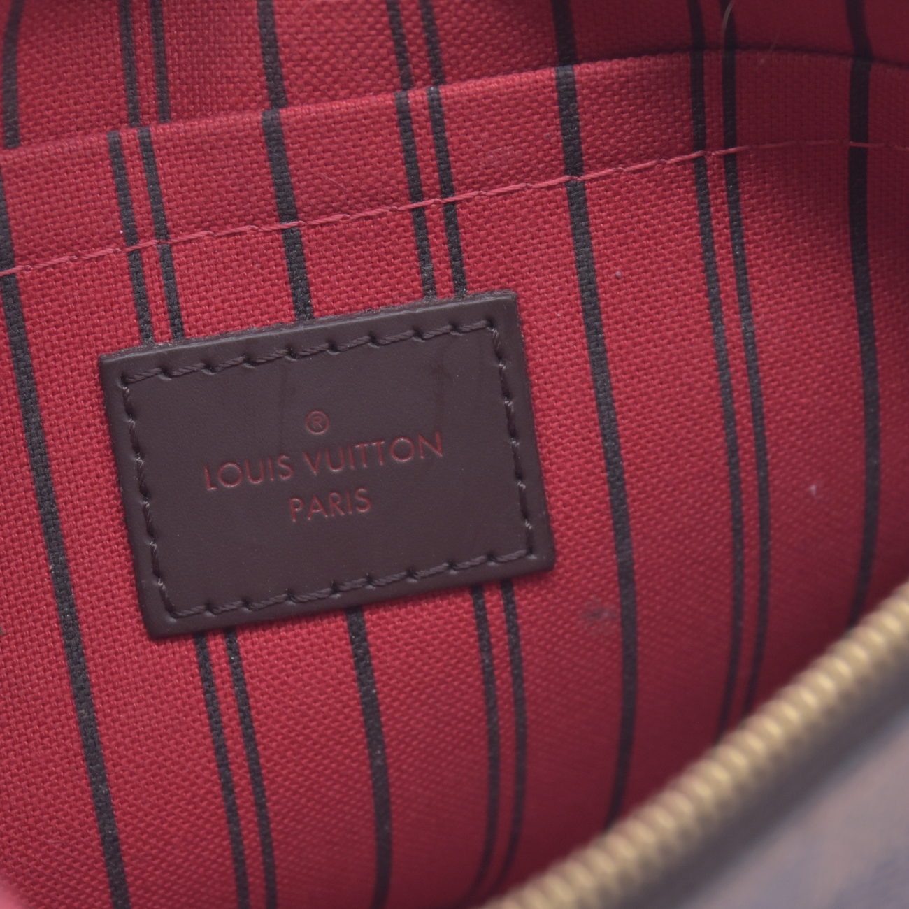 $2310 Louis Vuitton Damier Ebene Neverfull GM with Pouch RFID