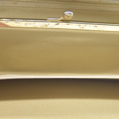 CELINE Macadam Leather Long Bifold Wallet Beige