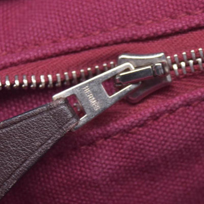 $1150 HERMES Toile Troca Horizontal MM Tote Bag Red CONSIGNMENT 10021349