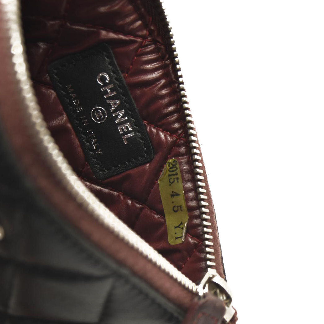 CHANEL Lambskin Quilted Small Cosmetic Case Black