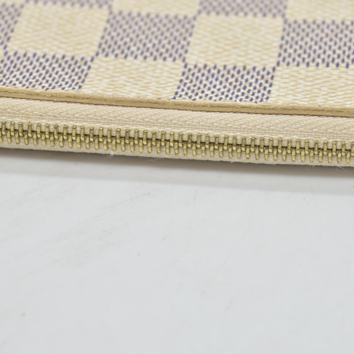 $600 Louis Vuitton Damier Azur Neverfull PM Pochette AR3164