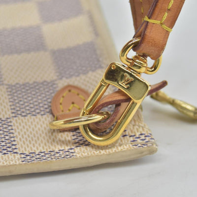 $600 Louis Vuitton Damier Azur Neverfull PM Pochette AR3164