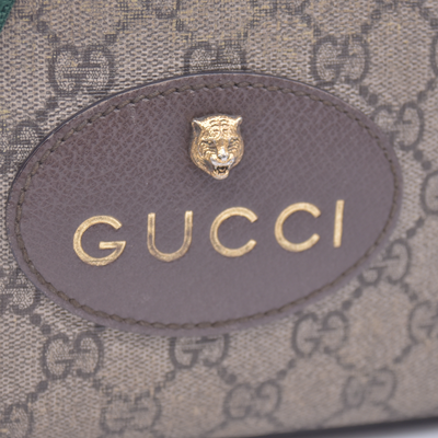 $1490 Gucci GG Supreme Monogram Web Neo Vintage Shoulder Bag Beige New Acero Crop