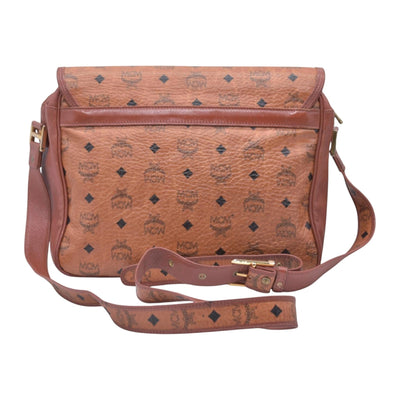 $980 MCM Visetos Flap Messenger Bag Cognac CONSIGNMENT 10021348