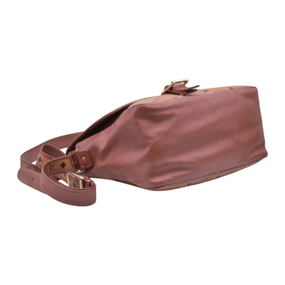$980 MCM Visetos Flap Messenger Bag Cognac CONSIGNMENT 10021348