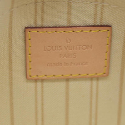 $600 Louis Vuitton Damier Azur Neverfull PM Pochette AR3164