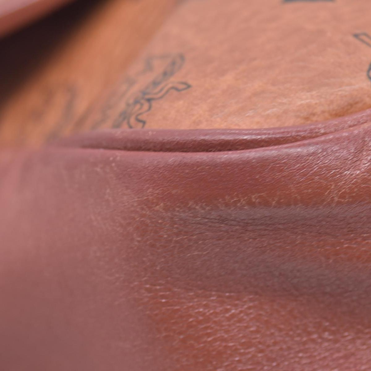 $980 MCM Visetos Flap Messenger Bag Cognac CONSIGNMENT 10021348