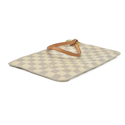 $600 Louis Vuitton Damier Azur Neverfull MM GM Pochette Rose Ballerine MS3179