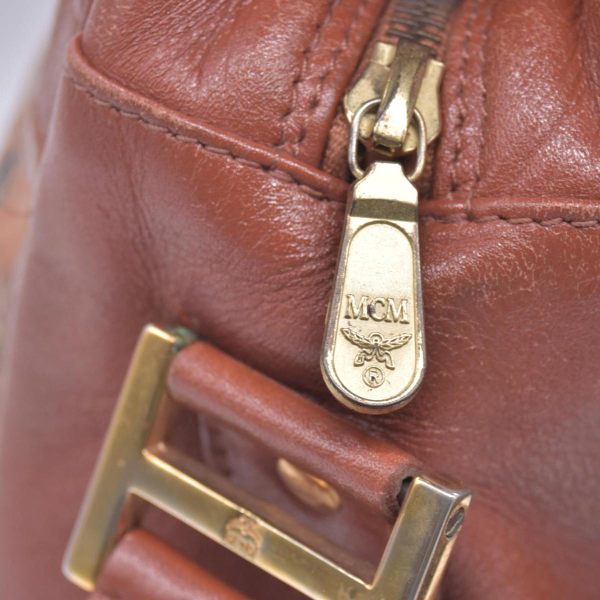 $980 MCM Visetos Flap Messenger Bag Cognac CONSIGNMENT 10021348