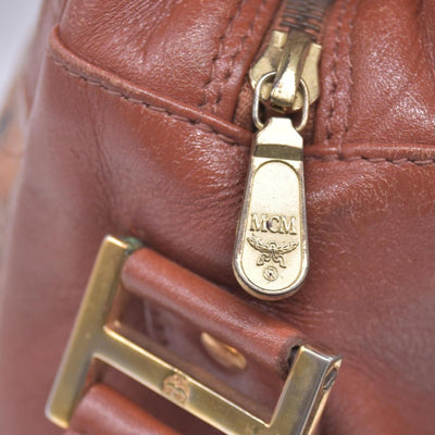 $980 MCM Visetos Flap Messenger Bag Cognac CONSIGNMENT 10021348