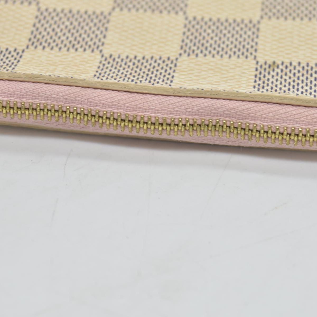 $600 Louis Vuitton Damier Azur Neverfull MM GM Pochette Rose Ballerine MS3179