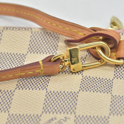 $600 Louis Vuitton Damier Azur Neverfull MM GM Pochette Rose Ballerine MS3179
