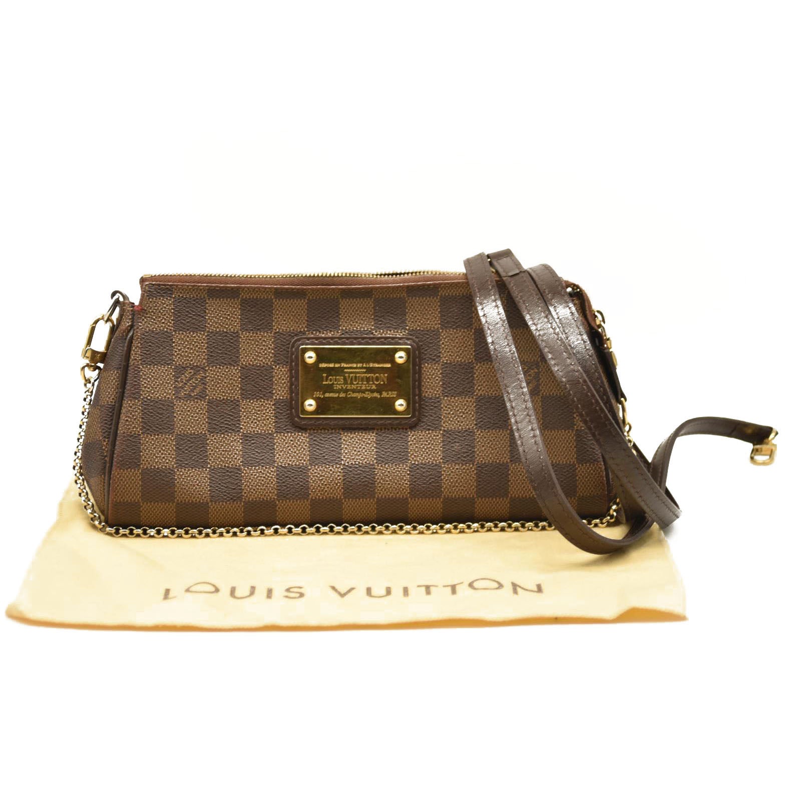LOUIS VUITTON Damier Ebene Eva Clutch