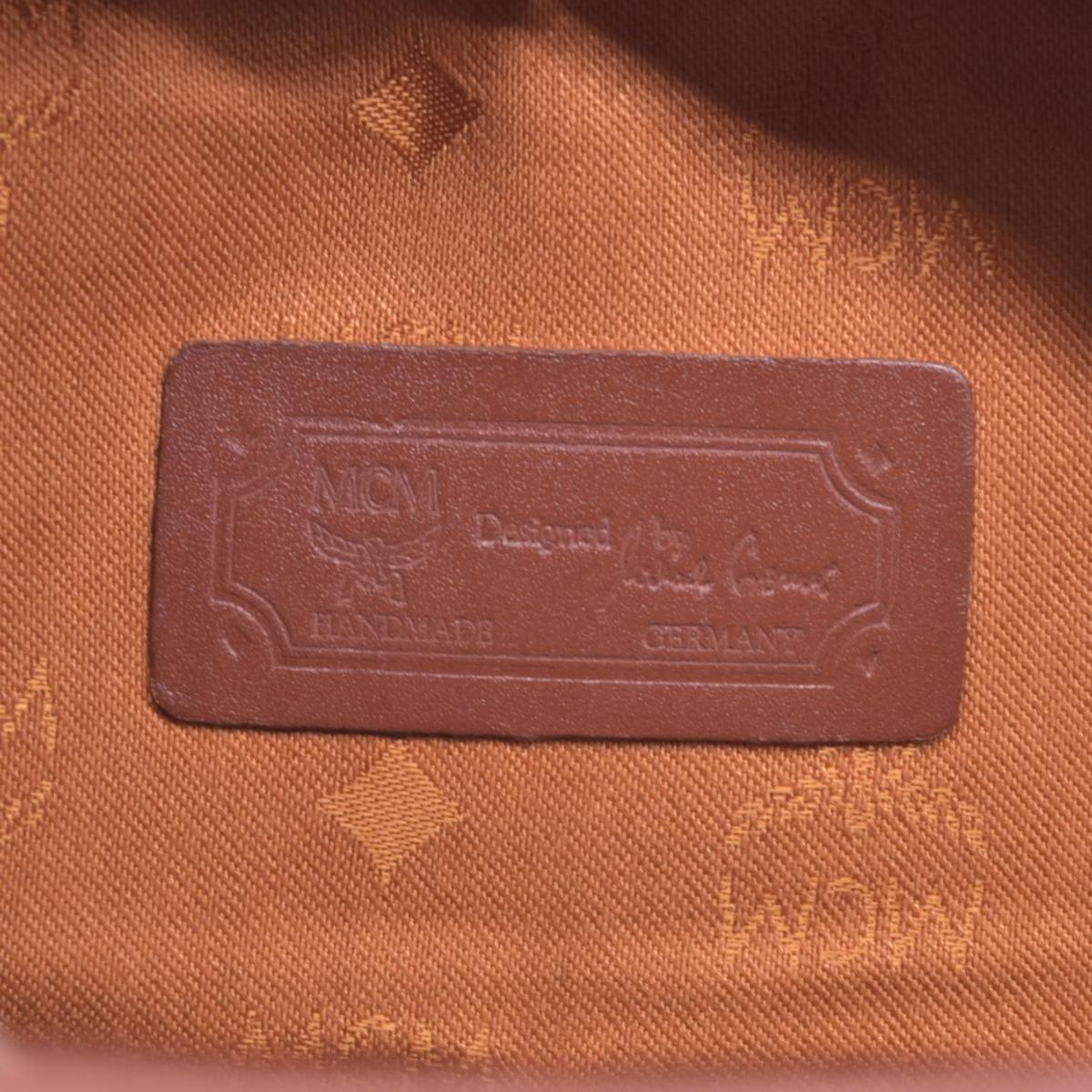 $980 MCM Visetos Flap Messenger Bag Cognac CONSIGNMENT 10021348