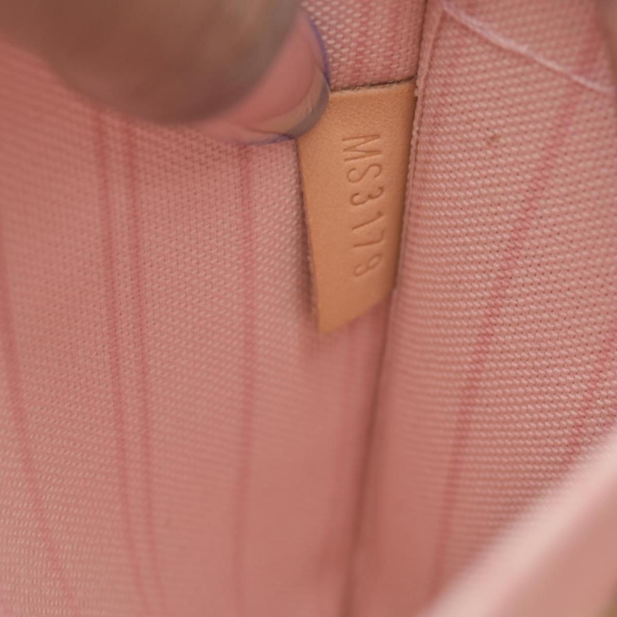 $600 Louis Vuitton Damier Azur Neverfull MM GM Pochette Rose Ballerine MS3179