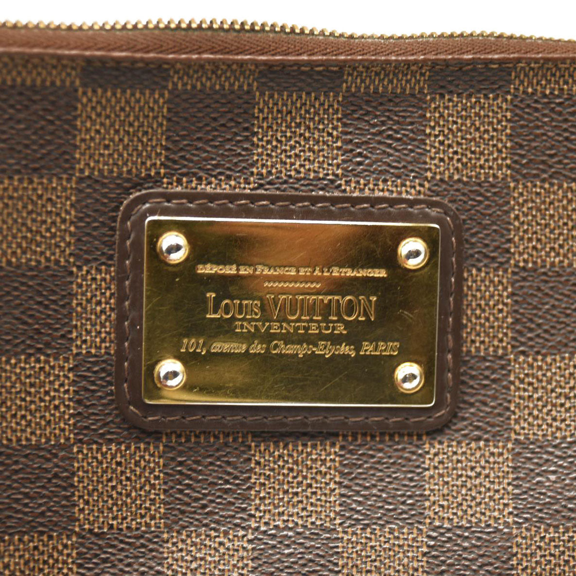 LOUIS VUITTON Damier Ebene Eva Clutch