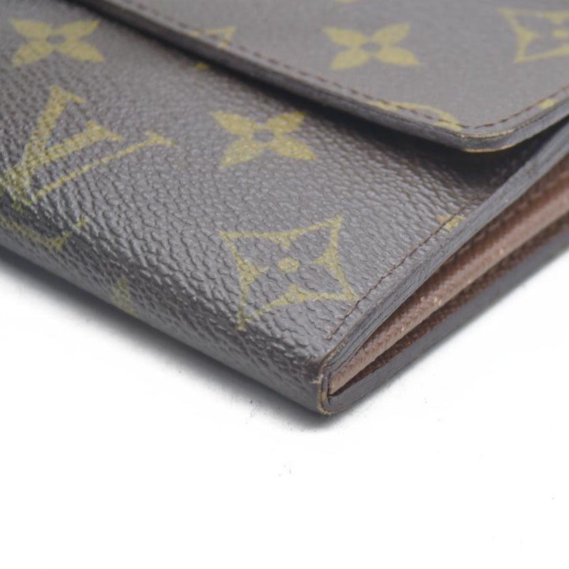 AUCTION $725 Louis Vuitton Monogram Portefeiulle Sarah Long Bifold Wallet Brown CA6008