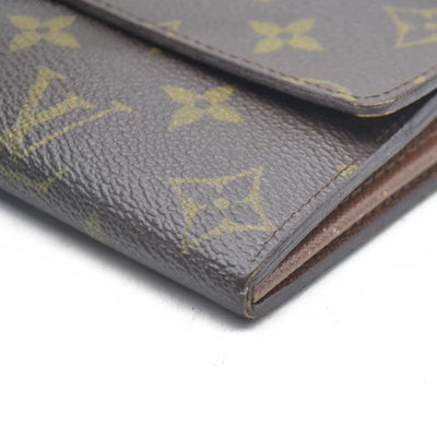 AUCTION $725 Louis Vuitton Monogram Portefeiulle Sarah Long Bifold Wallet Brown CA6008