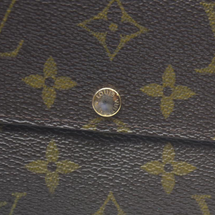 AUCTION $725 Louis Vuitton Monogram Portefeiulle Sarah Long Bifold Wallet Brown CA6008