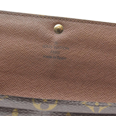 AUCTION $725 Louis Vuitton Monogram Portefeiulle Sarah Long Bifold Wallet Brown CA6008