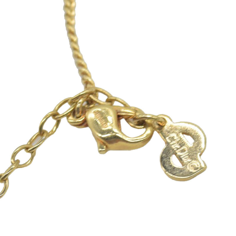 Christian Dior 20th Century Gold Plated Strass CD Logo Pendant Necklace CONSIGNMENT