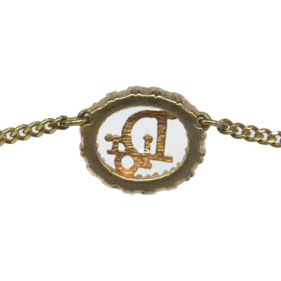 Christian Dior 20th Century Gold Plated Strass CD Logo Pendant Necklace CONSIGNMENT