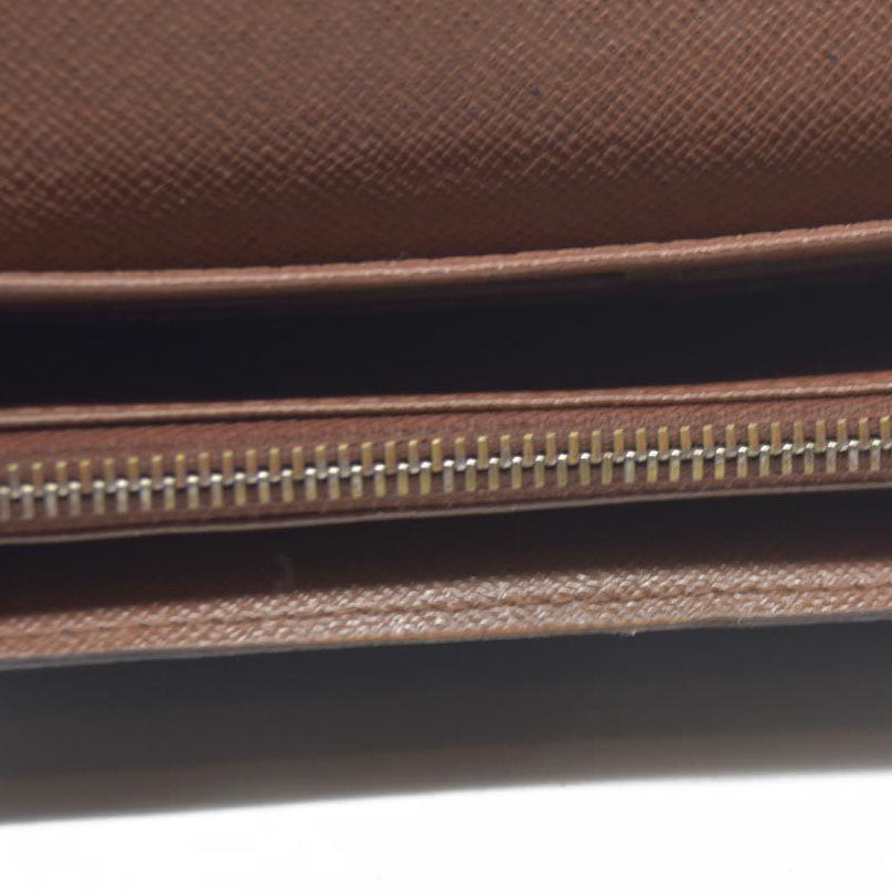 AUCTION $725 Louis Vuitton Monogram Portefeiulle Sarah Long Bifold Wallet Brown CA6008