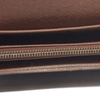 AUCTION $725 Louis Vuitton Monogram Portefeiulle Sarah Long Bifold Wallet Brown CA6008