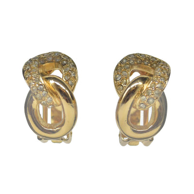 Christian Dior Gold Tone Chain-Link Clip-On Earrings CONSIGNMENT