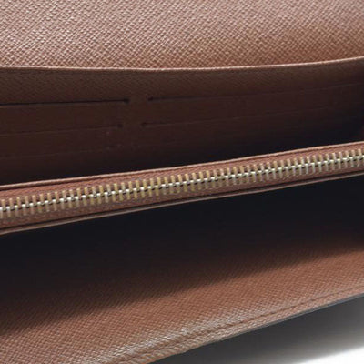 AUCTION $725 Louis Vuitton Monogram Portefeiulle Sarah Long Bifold Wallet Brown CA6008