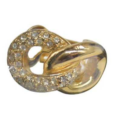Christian Dior Gold Tone Chain-Link Clip-On Earrings CONSIGNMENT