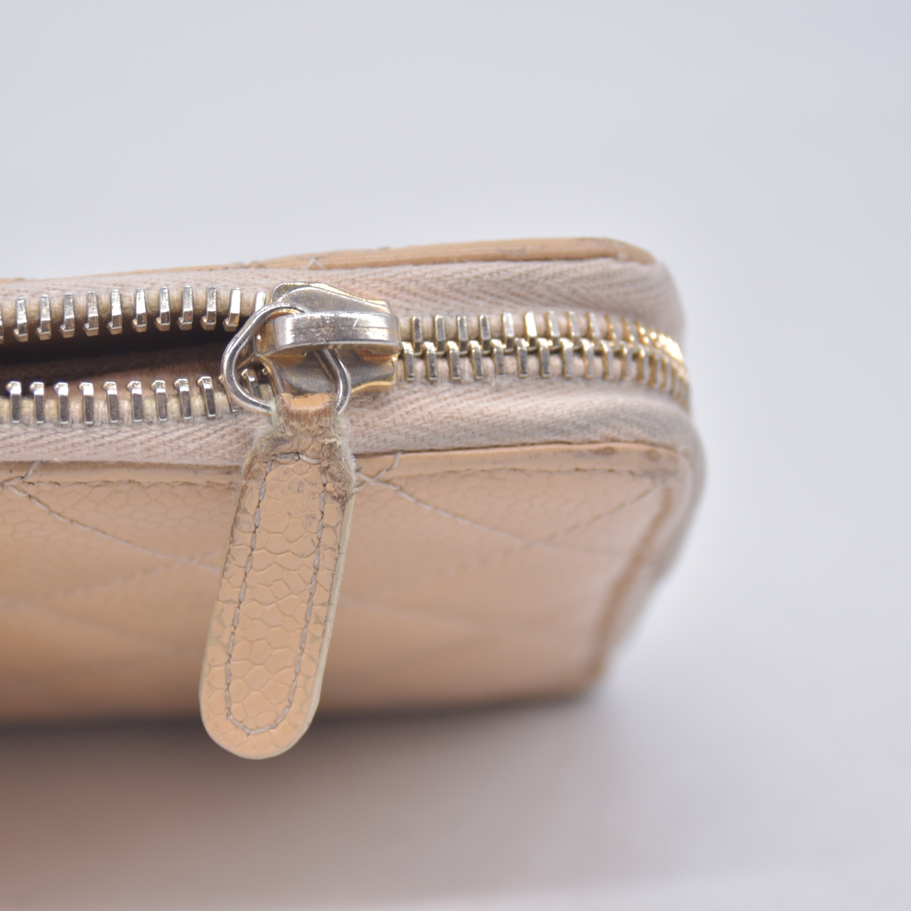 $925 2011 CHANEL CC Quilted Grained Calf Skin Zippy Long Wallet 15394087