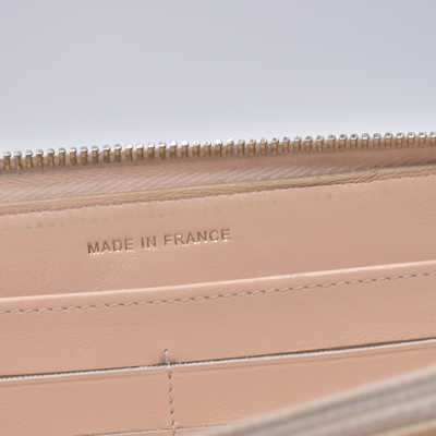 $925 2011 CHANEL CC Quilted Grained Calf Skin Zippy Long Wallet 15394087