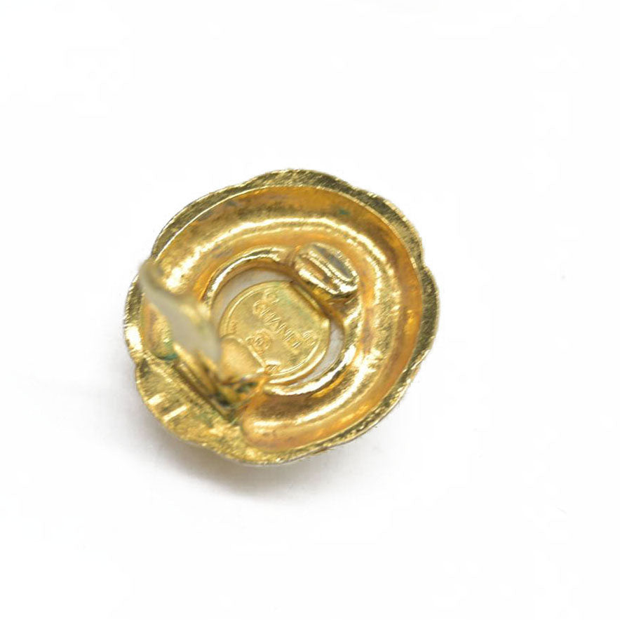 Chanel Gold Plated Clip Earrings