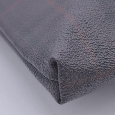 $780  BURBERRY Coated Canvas Check Flat Messenger Bag Dark Brown CONSIGNMENT 10021351