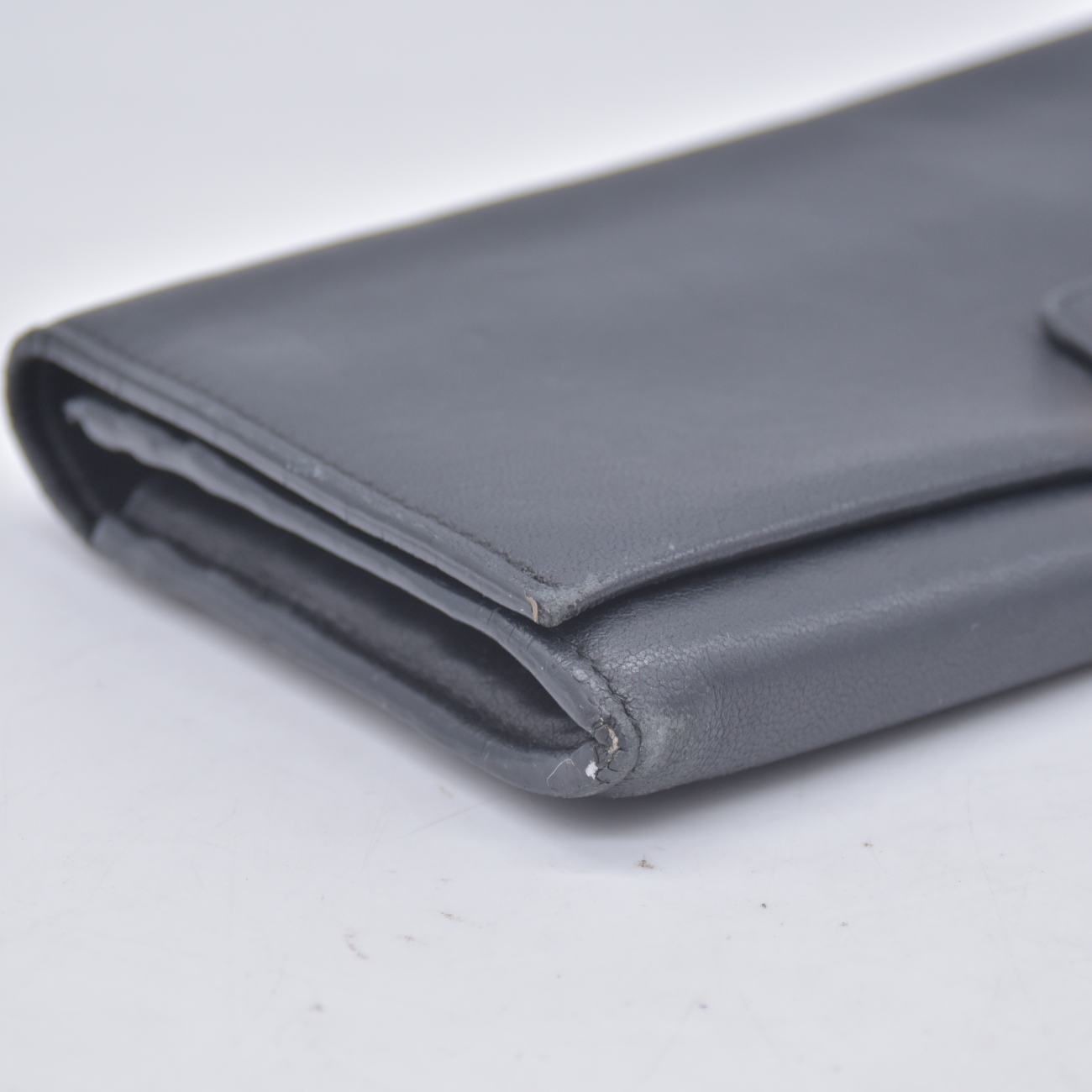 $690 Chloe Ribbon Leather Long Bifold Wallet Purse Black