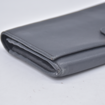 $690 Chloe Ribbon Leather Long Bifold Wallet Purse Black