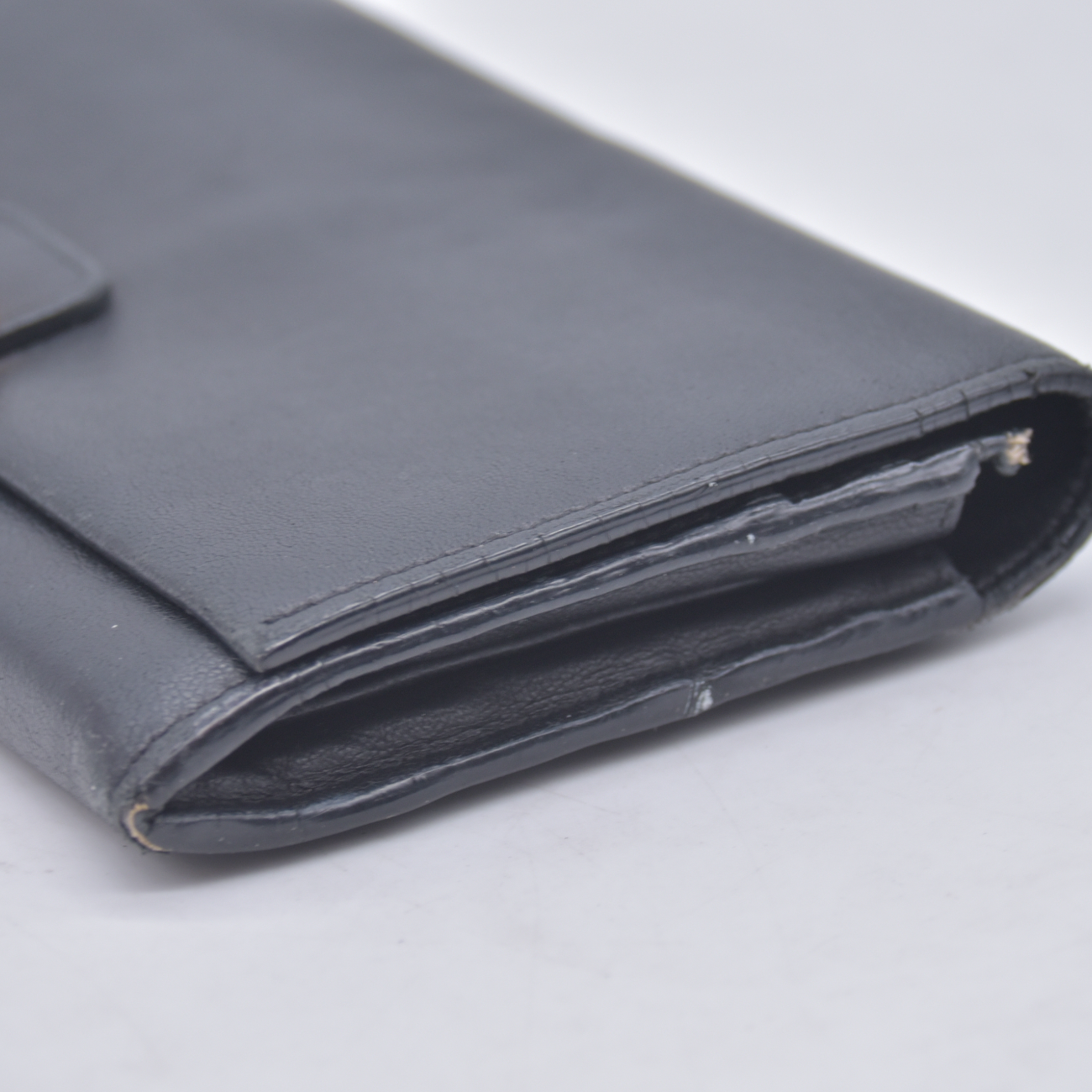 $690 Chloe Ribbon Leather Long Bifold Wallet Purse Black