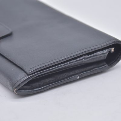 $690 Chloe Ribbon Leather Long Bifold Wallet Purse Black